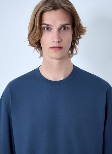 Jil Sander Ribbed Crewneck Long Sleeve Top Light Blue jil0164001