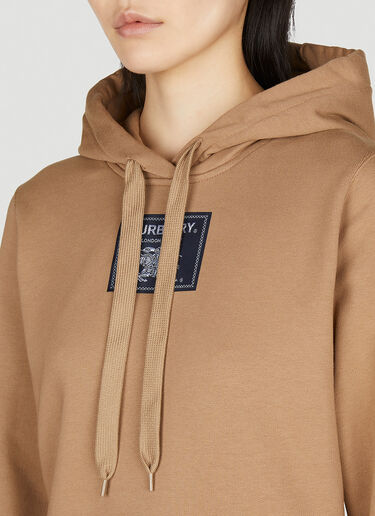 Burberry Logo Patch Hooded Sweatshirt Camel bur0252007