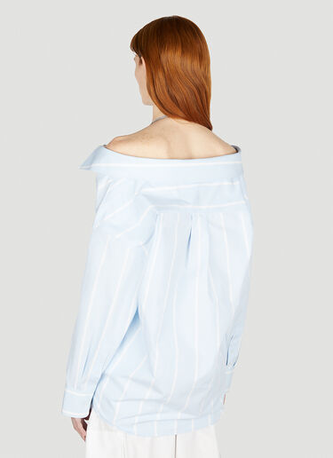 Alexander Wang Crystal Off Shoulder Shirt Blue awg0251013