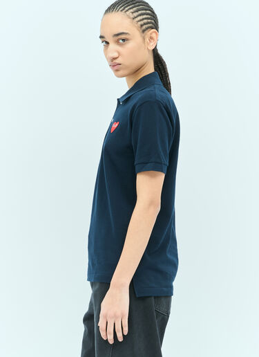 Comme Des Garçons PLAY Logo Patch Polo Shirt Blue cpl0355005