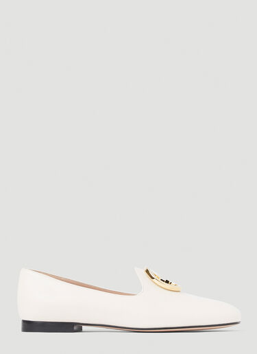 Logo Plaque Loafers Gucci Logo Plaque Loafers White guc0251157