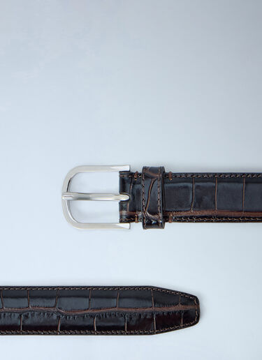 Toteme Slim Croco-Embossed Belt Black tot0265071