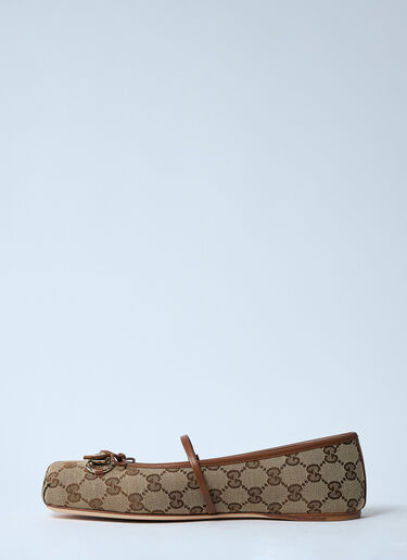 Gucci Horsebit Ballerina Flats Beige guc0259034