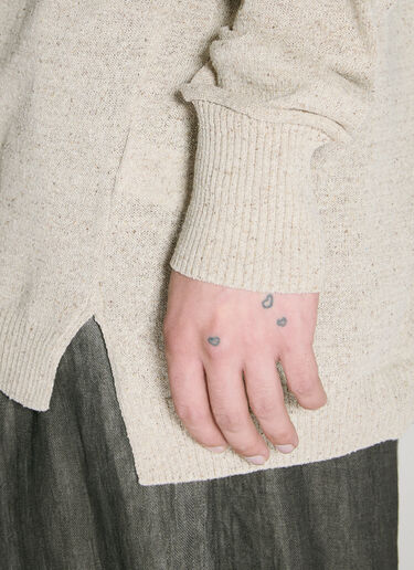 Yohji Yamamoto 스플릿 칼라 스웨터 베이지 yoy0156010