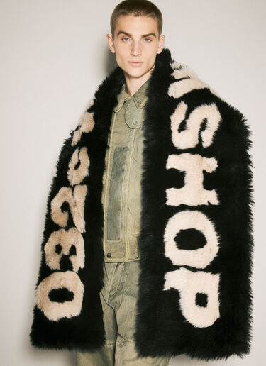 032c Anti-Gauguin Faux Fur Scarf Black cee0158026