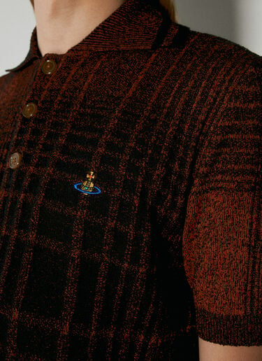 Vivienne Westwood 格纹针织polo衫 黑 vvw0153010
