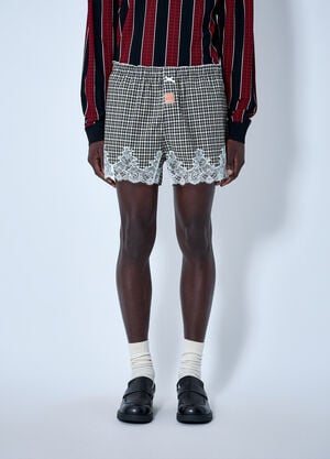 Martine Rose Lace Trim Checkered Shorts Brown mtr0164010