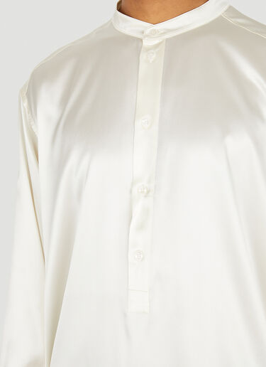 Dolce & Gabbana Satin Band Collar Shirt Cream dol0148013