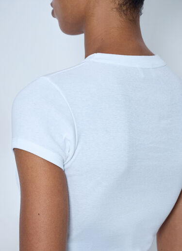 LN-CC® - Saint Laurent: Cotton Jersey T-Shirt - White Saint Laurent Cotton Jersey T-Shirt White sla0264041