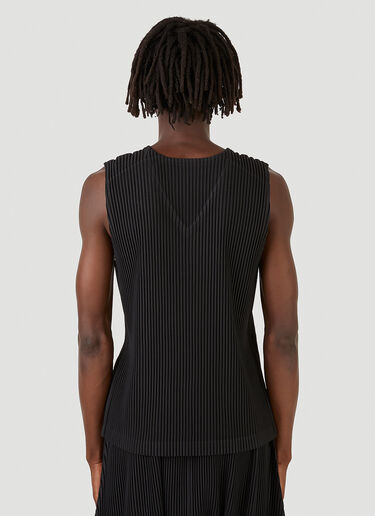 Homme Plissé Issey Miyake Basics V-Neck Vest Top Black hmp0146001