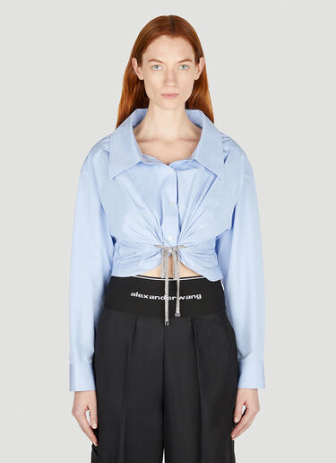 Alexander Wang Crystal Tie Shirt Blue awg0251004