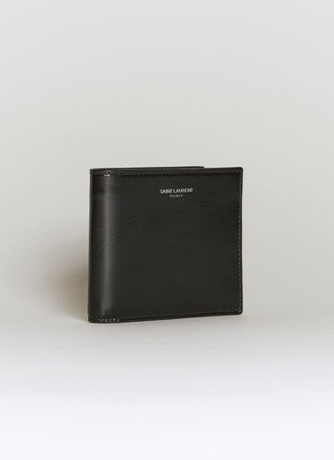 Saint Laurent Logo Embossed Bi-Fold Wallet Black sla0156030