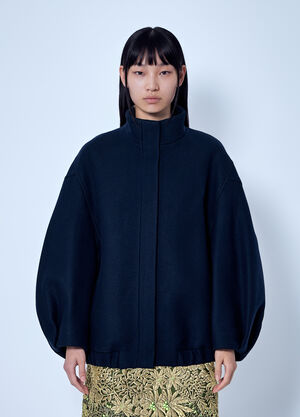 Dries Van Noten High Collar Wool Jacket Navy dvn0266004