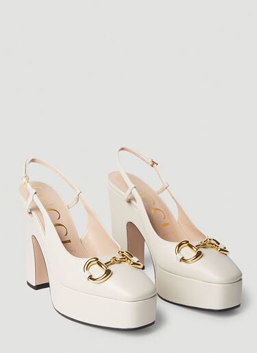 Gucci Horsebit High Heel Shoes Cream guc0251168