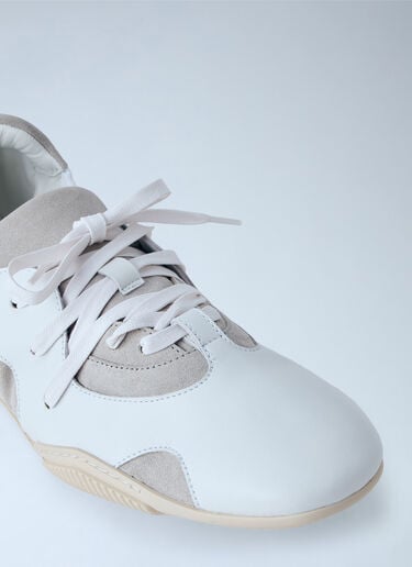 LN-CC® - Acne Studios: Leather Lace-Up Sneakers - White Acne Studios Leather Lace-Up Sneakers White acn0165020
