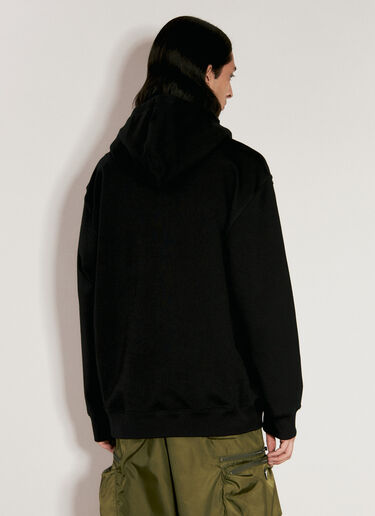 Prada Logo Plaque Hooded Sweatshirt Black pra0156001