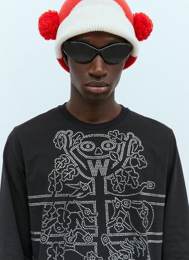 Walter Van Beirendonck Rhinestone Embellished Long Sleeve T-Shirt Black wlt0154014