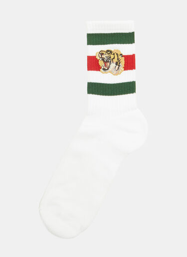 Gucci Little Williams Tiger Knit Socks White guc0129047