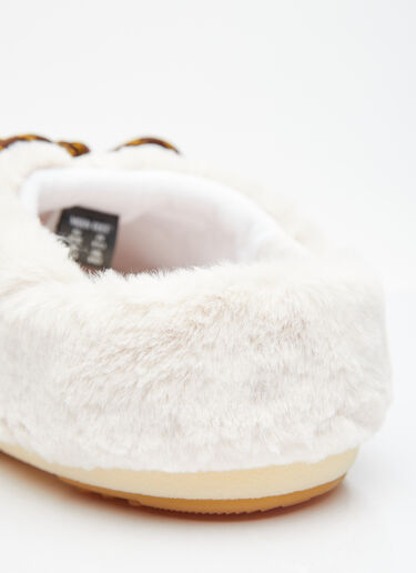 Moon Boot Faux-Fur Beads Mules Beige mnb0255001