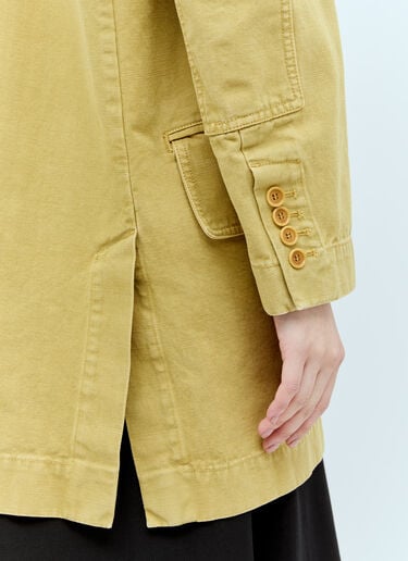 Max Mara Oversized Canvas Blazer Yellow max0256057