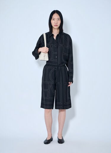 Toteme Monogram Silk Pj Culottes Black tot0265042