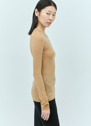 Sportmax リブ編みウールセーター ベージュ spx0255012