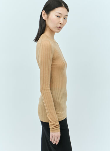 Sportmax Ribbed Wool Sweater Beige spx0255012