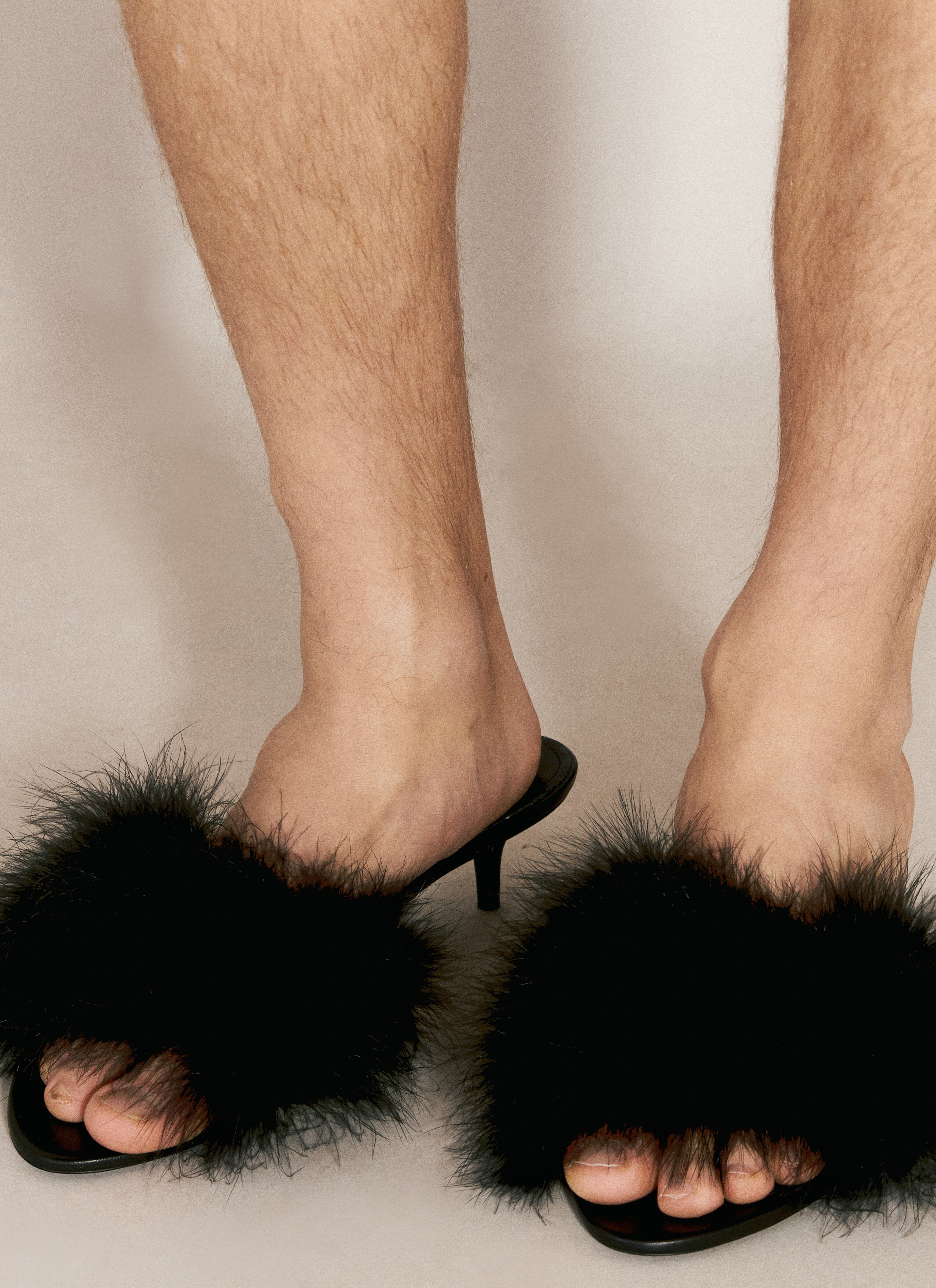 Balenciaga Boudoir Feather-Trimmed Heels 블랙 bal0156014