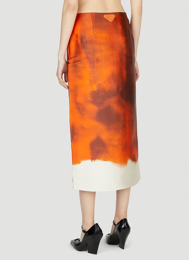 Prada 水彩开衩半裙 橙 pra0252053