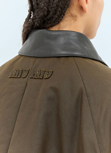 Miu Miu Waxed Canvas Blouson Jacket Brown miu0258040