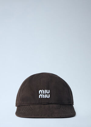 Miu Miu Denim Baseball Cap Brown miu0165016