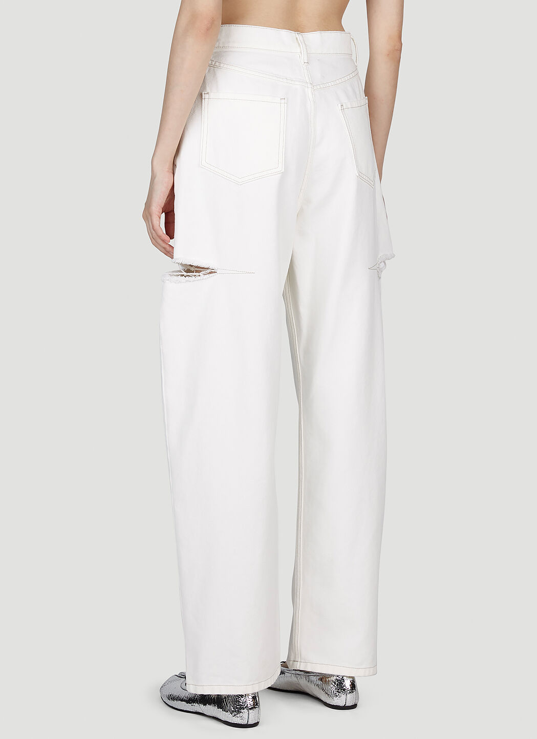 Maison Margiela Women's' Distressed Pants in White | LN-CC®