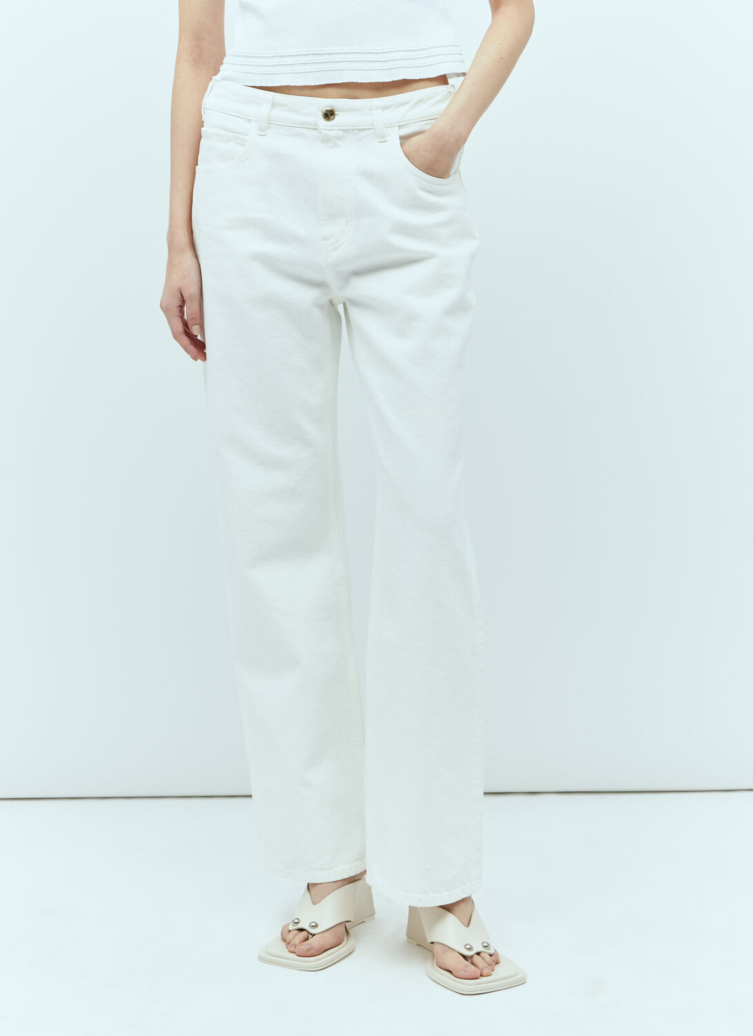 Shop Chloé Straight-leg Jeans In White