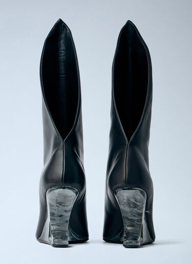 LN-CC® - Rick Owens: Strutter Taco 8 Heeled Boots - Black Rick Owens Strutter Taco 8 Heeled Boots Black ric0266014