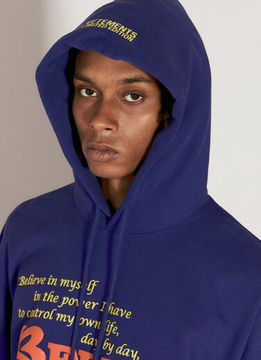 VETEMENTS Believe In Yourself Hooded Sweatshirt Blue vet0156011