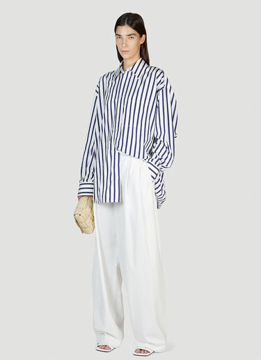 Bottega Veneta Pleated Wide Leg Pants White bov0251111