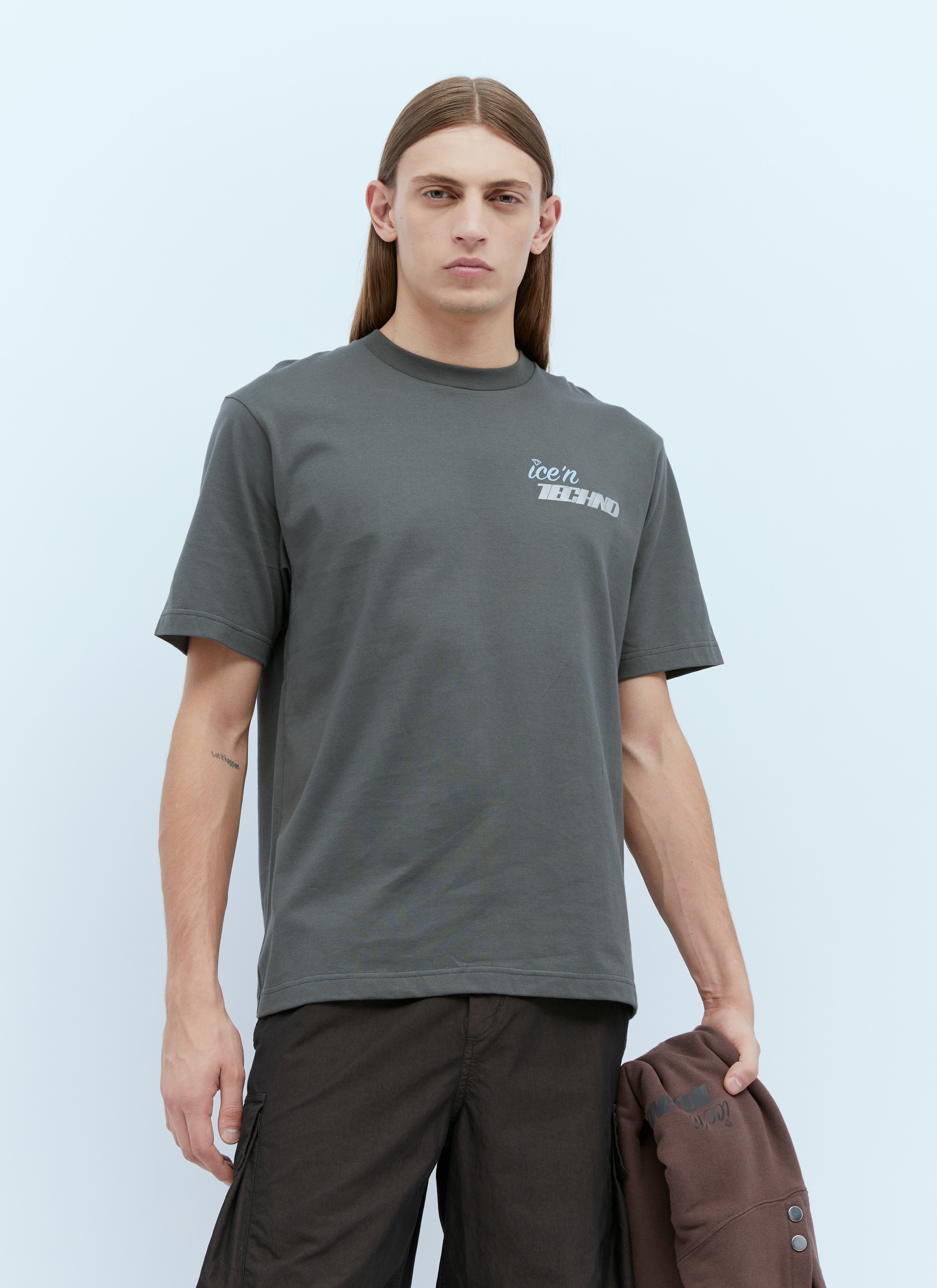 Jil Sander Ice'N Logo Print T-Shirt Black jil0155009