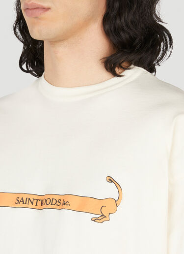 Saintwoods グラフィックプリントTシャツ ベージュ swo0151014