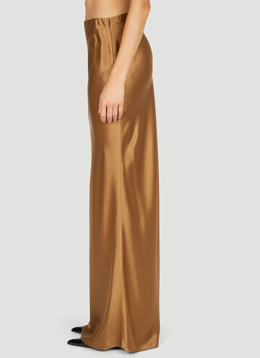 Saint Laurent Satin Maxi Skirt Brown sla0251025