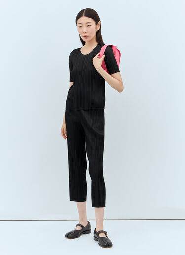 Pleats Please Issey Miyake 短袖褶皱上衣 黑色 plp0257031