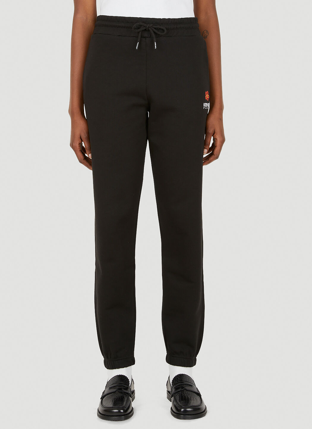 Kenzo Boke Flower Crest Track Pants in Black LN CC