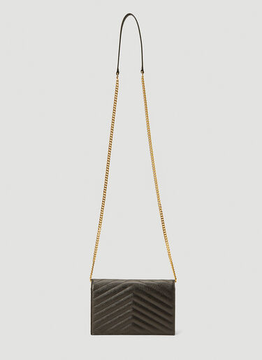 Saint Laurent Envelope Chain Wallet Shoulder Bag Black sla0244027