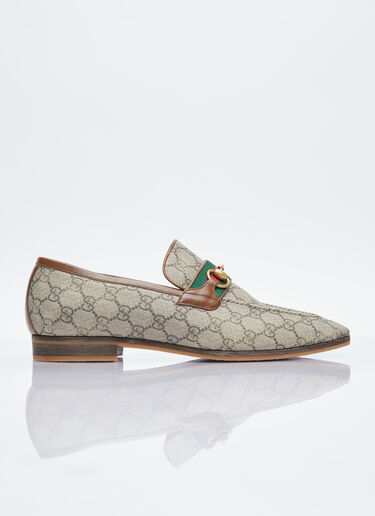 Gucci Horsebit Web Loafers Beige guc0154024