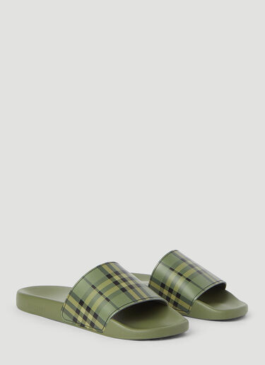 Burberry Vintage 格纹拖鞋 绿 bur0145077