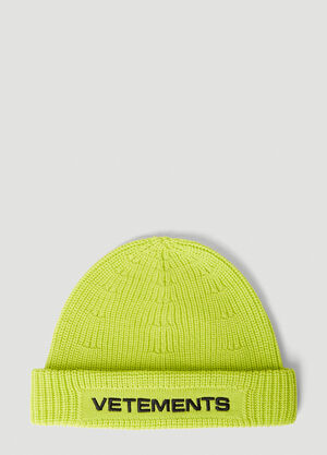 Vetements Logo Beanie Hat Black vet0356003
