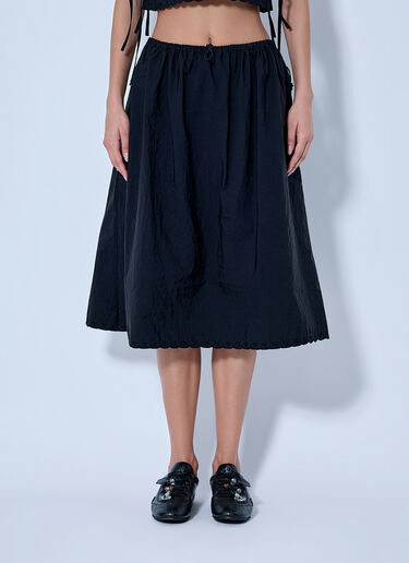 LN-CC® - Cecilie Bahnsen: CBFiella Embroidered Scalloped Taffeta Midi Skirt - Black Cecilie Bahnsen CBFiella Embroidered Scalloped Taffeta Midi Skirt Black cec0266009