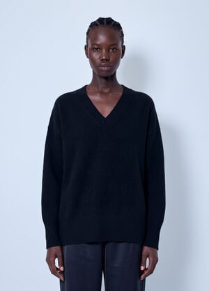 RÓHE Classic V-Neck Jumper Black roe0266012