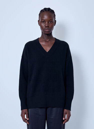 LN-CC® - RÓHE: Classic V-Neck Jumper - Black RÓHE Classic V-Neck Jumper Black roe0266012