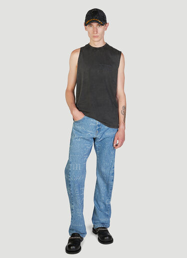 로고 자수 탱크탑 Martine Rose 로고 자수 탱크탑 블랙 mtr0352002