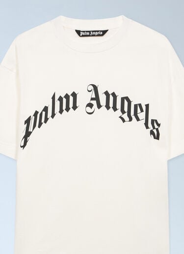 Palm Angels Curved Logo T-Shirt White pma0162002
